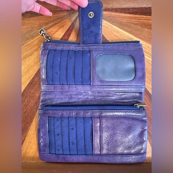 Sold Long Live Vintage Fossil Wallet Blue Lambskin - Picture 4 of 9